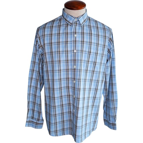 Van Heusen Other - Van Heusen XL Slim Fit Dress Shirt Blue Gray Plaid